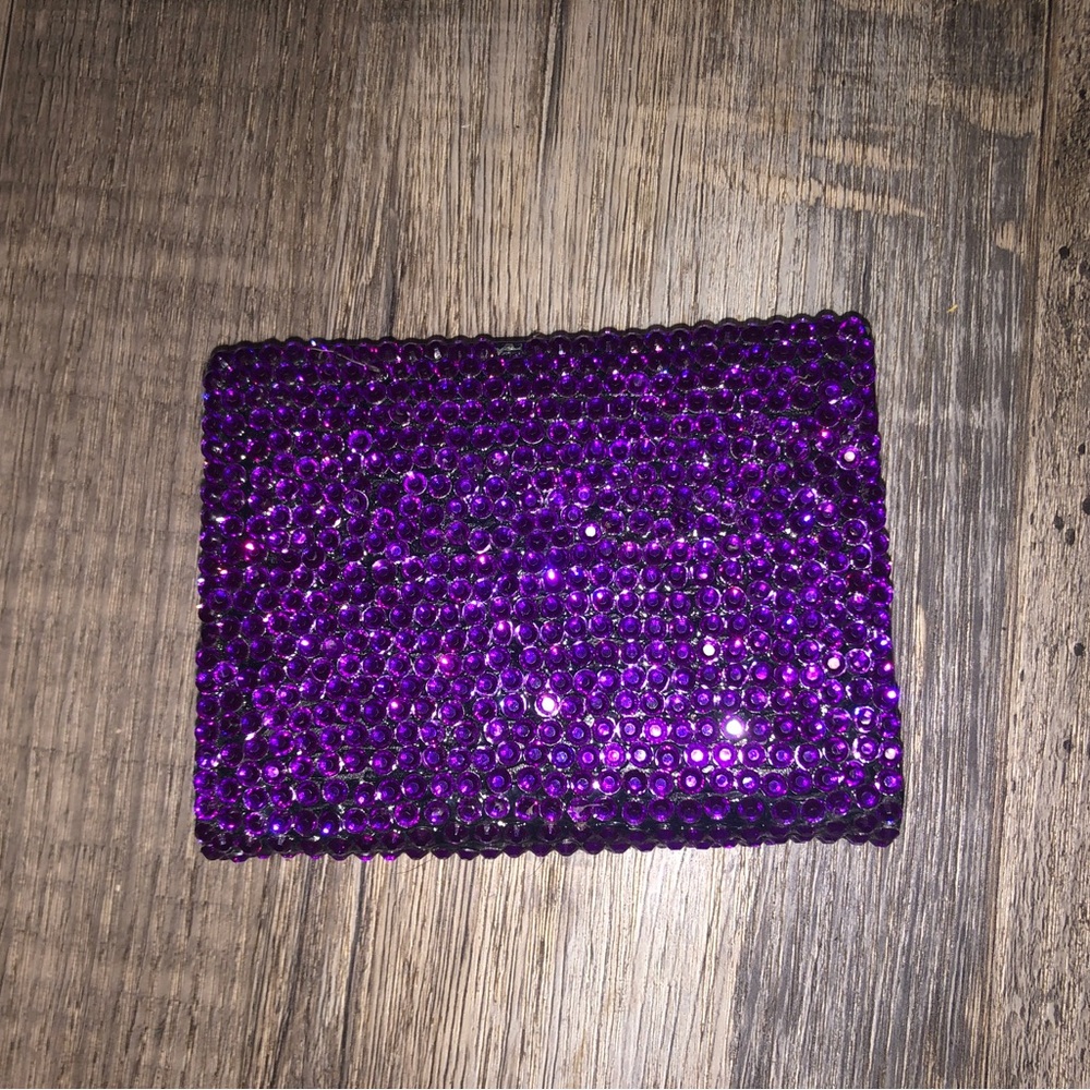 Purple crystallized bi fold wallet